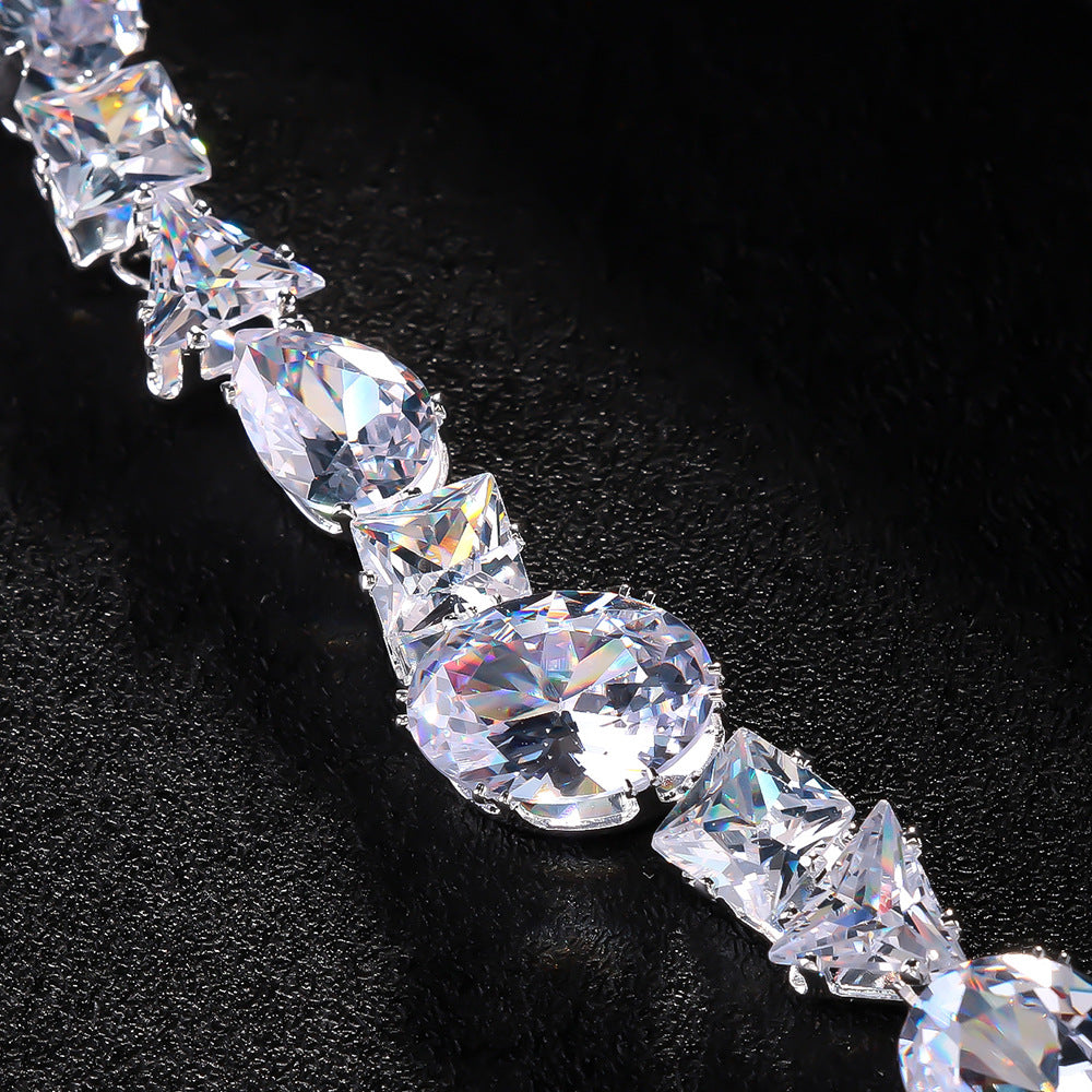 Bridal Necklace Earring Set Simple Wedding Fashion Jewelry Elegant Accessories