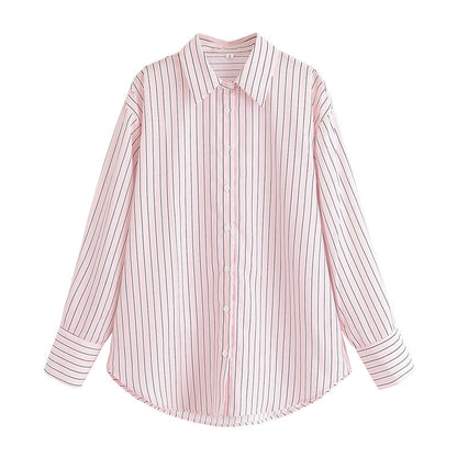 Long-Sleeved Fashion Loose Casual Design Sense Shirt Top