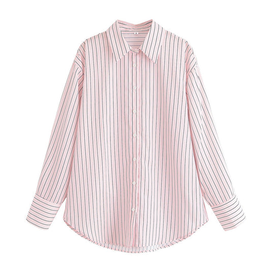 Long-Sleeved Fashion Loose Casual Design Sense Shirt Top