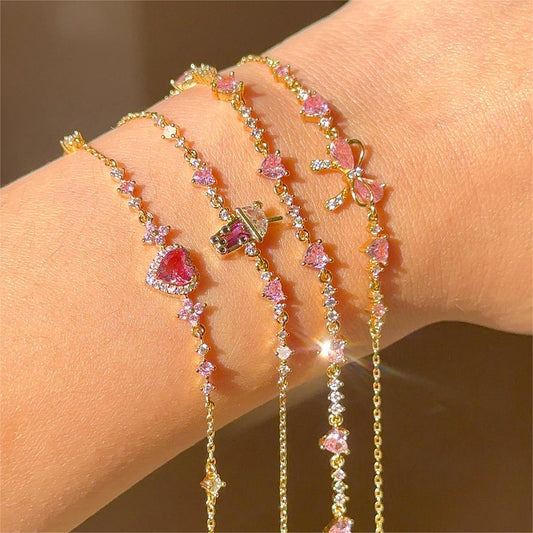 Cute Butterfly Zircon Bracelet Women INS Style Love Valentine Jewelry