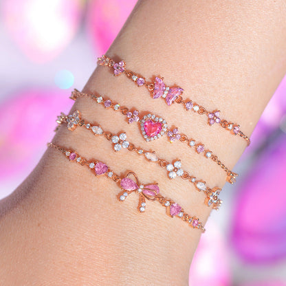 Cute Butterfly Zircon Bracelet Women INS Style Love Valentine Jewelry