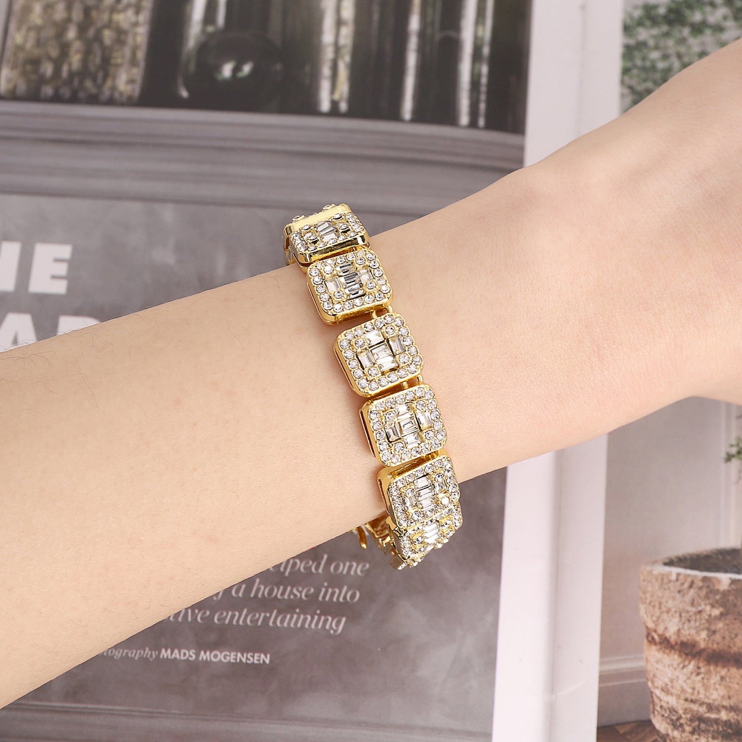 13mm Cuban Chain Square Hip Hop Necklace Bracelet Fashion Jewelry
