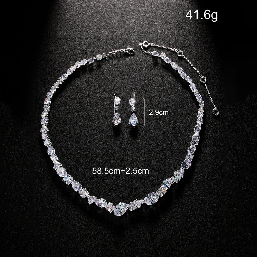 Bridal Necklace Earring Set Simple Wedding Fashion Jewelry Elegant Accessories