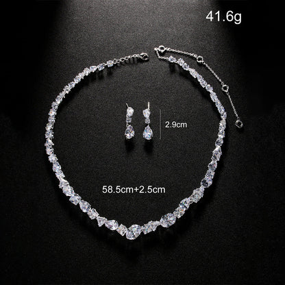 Bridal Necklace Earring Set Simple Wedding Fashion Jewelry Elegant Accessories