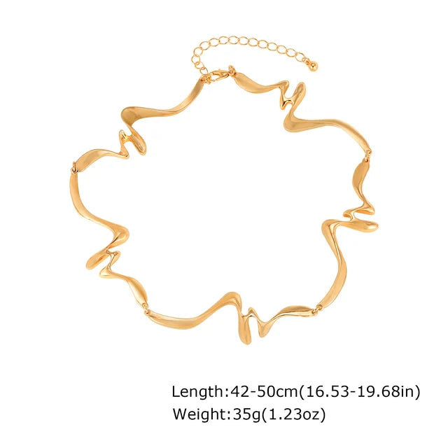 Punk Wave Open Cuff Bangle Adjustable Irregular Women Arm Bracelet
