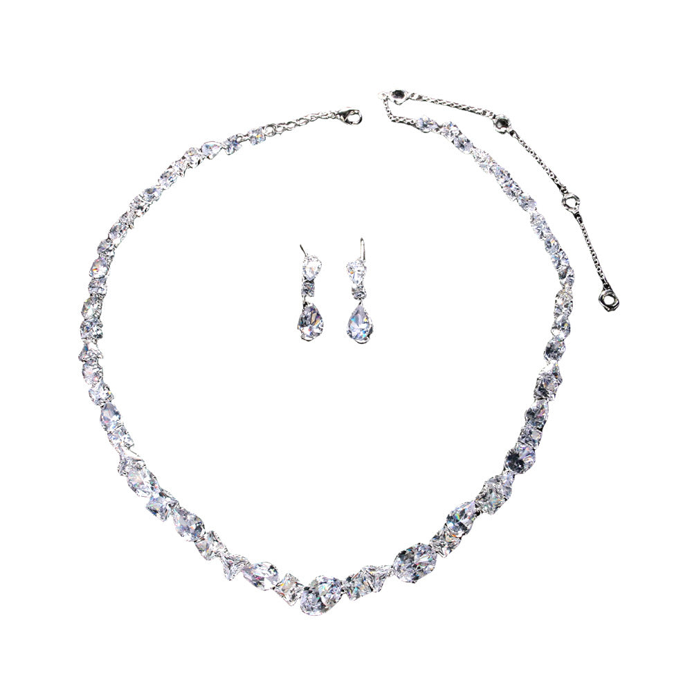 Bridal Necklace Earring Set Simple Wedding Fashion Jewelry Elegant Accessories