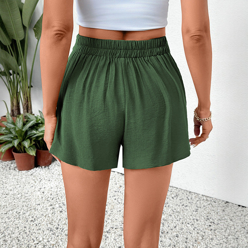Women High Waisted Wide Leg Summer Shorts Casual Pocket Wear