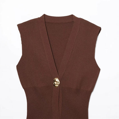 Elegant Casual Commuting Vest V-neck Tank Top for Women withDesign Sense