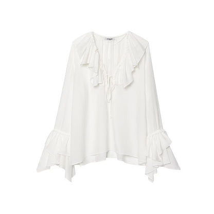 Style Women's Fashion Casual Long Sleeve Layered Decorative Shirt