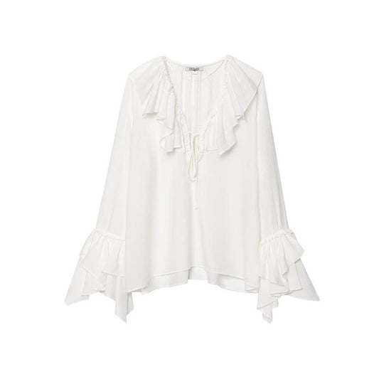 Style Women's Fashion Casual Long Sleeve Layered Decorative Shirt
