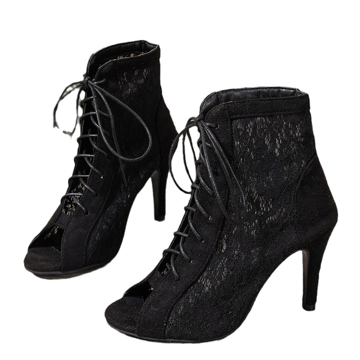 Women Fish Mouth Hollow High Heel Sandals Front Strap Summer Shoes