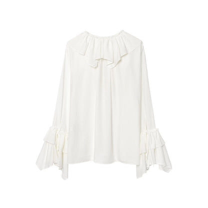Style Women's Fashion Casual Long Sleeve Layered Decorative Shirt