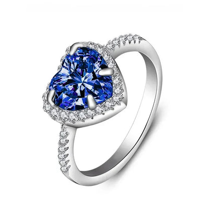 Peach Heart Zircon Ring Women Love Shape Fashion Jewelry 2025