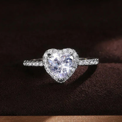 Peach Heart Zircon Ring Women Love Shape Fashion Jewelry 2025