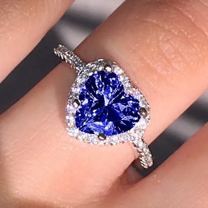 Peach Heart Zircon Ring Women Love Shape Fashion Jewelry 2025