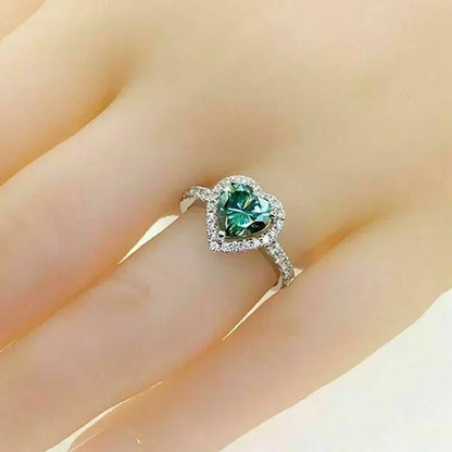 Peach Heart Zircon Ring Women Love Shape Fashion Jewelry 2025