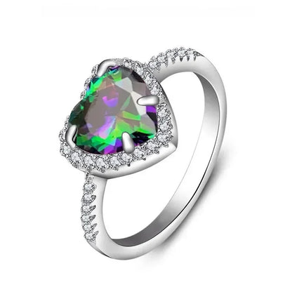 Peach Heart Zircon Ring Women Love Shape Fashion Jewelry 2025