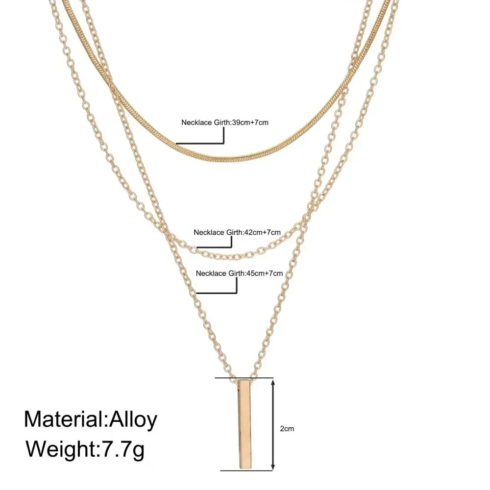 3PCS Gold Charm Necklace Set Star Pearl Cross Pendant Women Jewelry