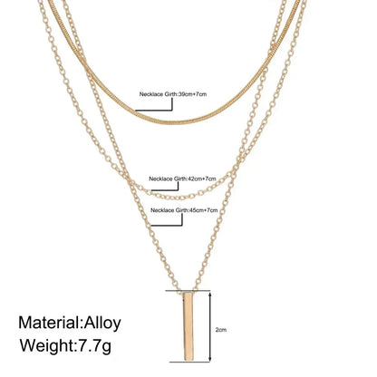 3PCS Gold Charm Necklace Set Star Pearl Cross Pendant Women Jewelry