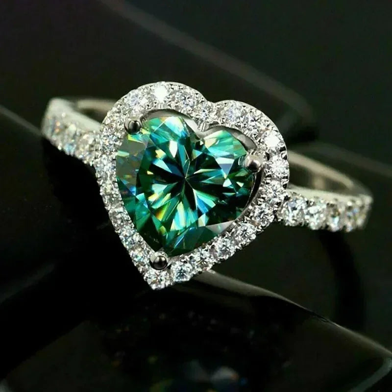 Peach Heart Zircon Ring Women Love Shape Fashion Jewelry 2025