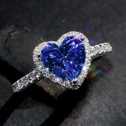 Peach Heart Zircon Ring Women Love Shape Fashion Jewelry 2025