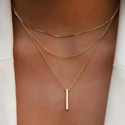 3PCS Gold Charm Necklace Set Star Pearl Cross Pendant Women Jewelry