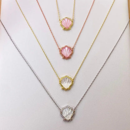 Shell Shaped Pendant Necklace Women Fashion Jewelry Unique Gift Chain