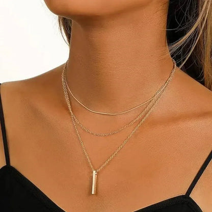 3PCS Gold Charm Necklace Set Star Pearl Cross Pendant Women Jewelry