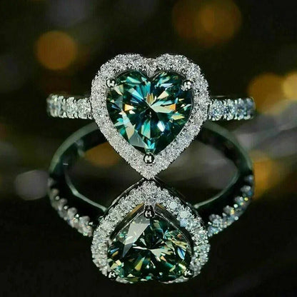 Peach Heart Zircon Ring Women Love Shape Fashion Jewelry 2025