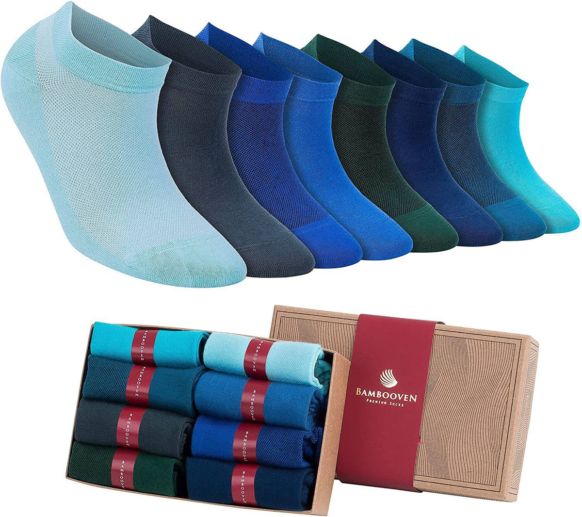Women’s Bamboo Ankle Socks 8-Pack – Mixed Colors Soft Thin Low-Cut Socks