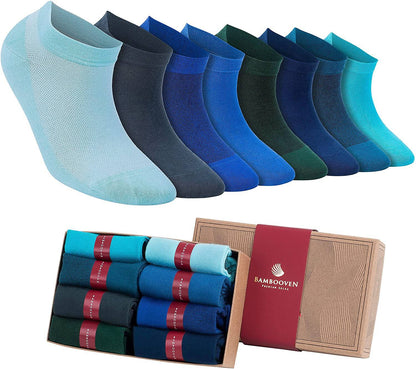 Women’s Bamboo Ankle Socks 8-Pack – Mixed Colors Soft Thin Low-Cut Socks