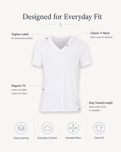 Men’s Bamboo V-Neck Undershirts 3-Pack