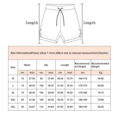 Men’s Camo 2-in-1 Running Shorts Quick Dry Gym Workout Shorts