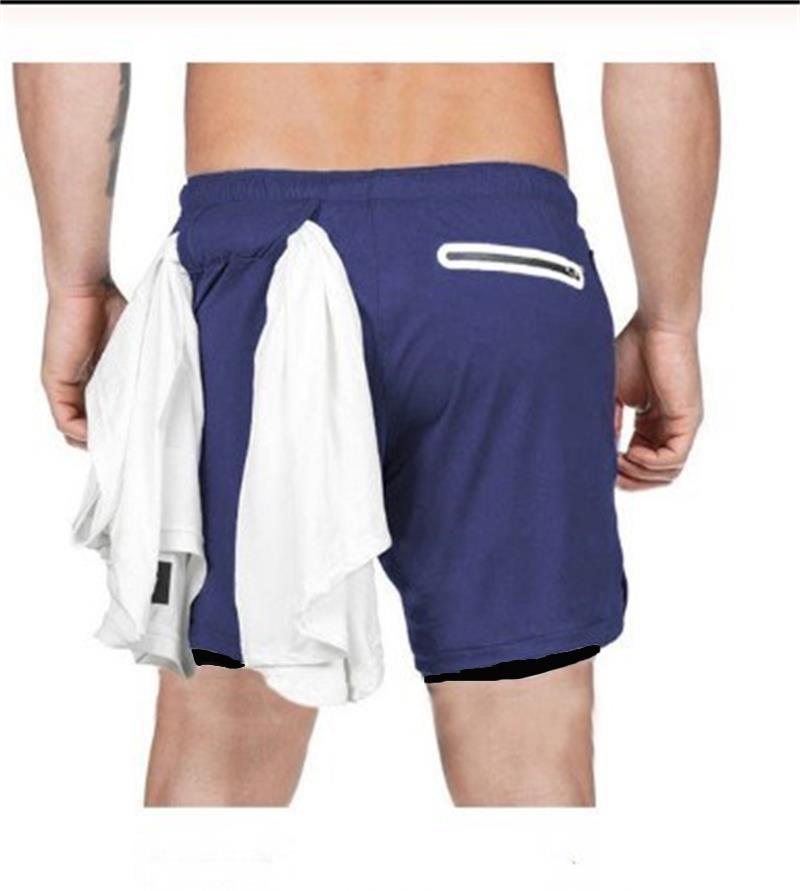 Men’s Camo 2-in-1 Running Shorts Quick Dry Gym Workout Shorts
