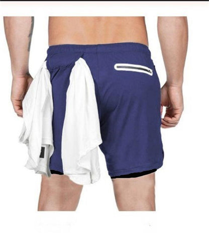 Men’s Camo 2-in-1 Running Shorts Quick Dry Gym Workout Shorts