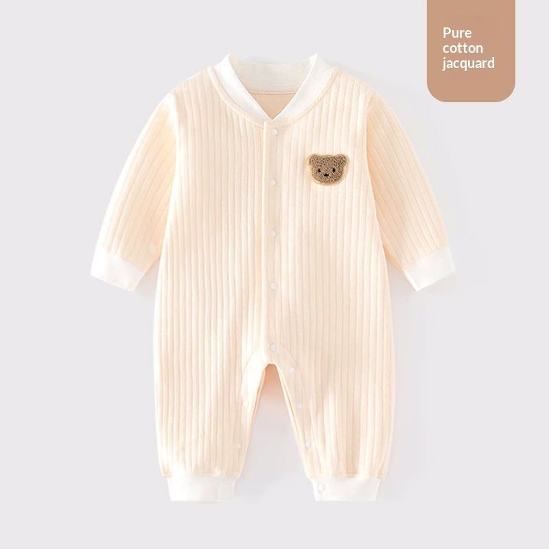 Infant Class A Cotton Seamless Onesie Baby Pajamas Winter Crawling Suit