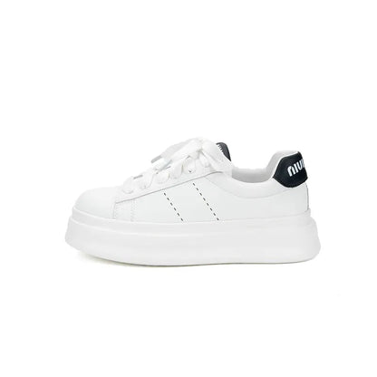 Lace Up Contrast Round Toe Platform Sneakers